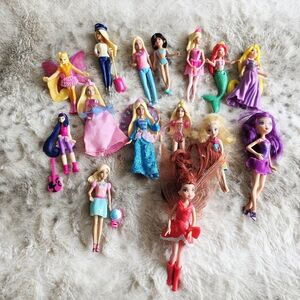 15 Pcs Mini Barbie Dolls, Princess Dolls, Fairy Dolls.